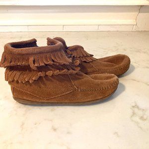Minnetonka double fringe moccasins boots - Toddler size 13